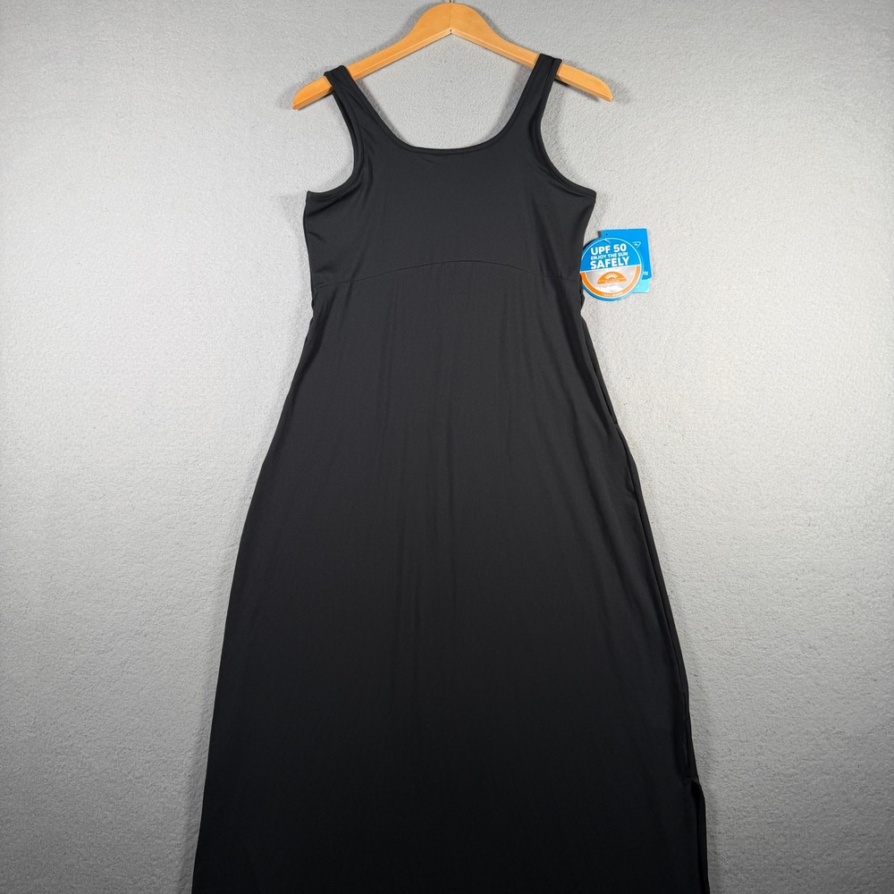 Columbia Freezer Maxi Dress Black Sleeveless UPF 50 Sun Protection Small NWT